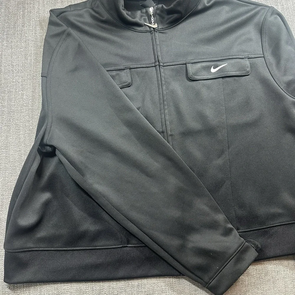 Nike‎ Sportswear Swoosh Polyknit Jacket Women 1X Black Full Zip Track Athletic